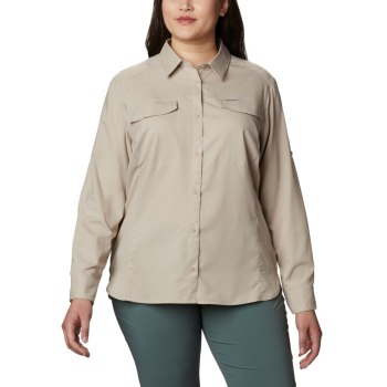 Columbia Silver Ridge Lite Long Sleeve Plus Size, Camisa Kaki Para Mujer | 164328-WIY